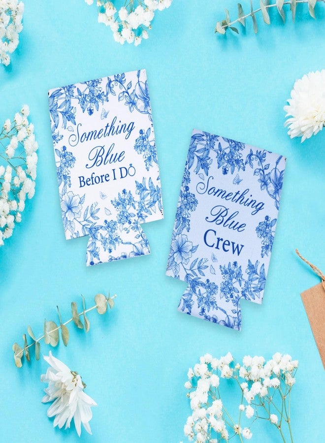 Serencatcher 12pcs Something Blue Before I Do Can Cooler Something Blue Crew Bridal Shower Can Sleeve for Floral Chinoiserie Bachelorette Wedding Engagement Celebration Party Supplies - Image 5